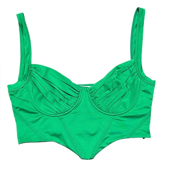 Princess Polly Camila Bustier Cropped Tank Top in Green US Size 6 - Picture 1 of 9
